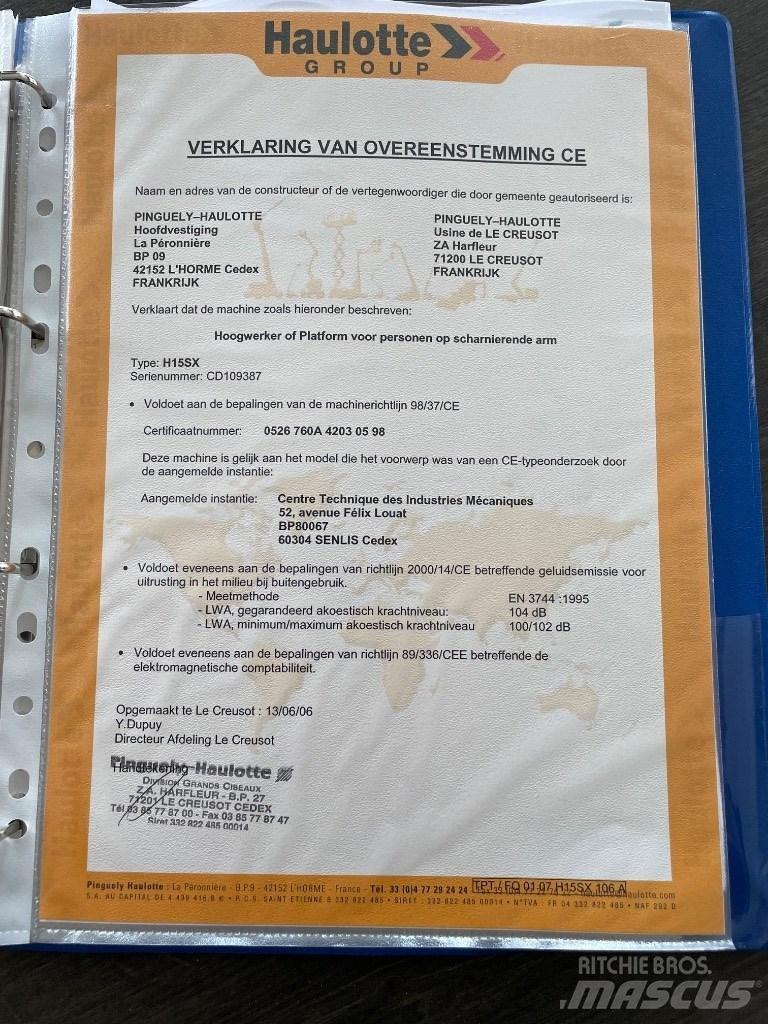 Haulotte H 15 SX Nůžková zvedací plošina