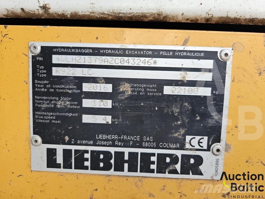 Liebherr R922 LC Pásová rýpadla