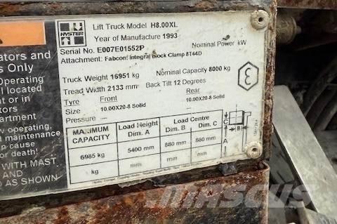 Hyster H 8.00 XL 5 Dieselové vozíky