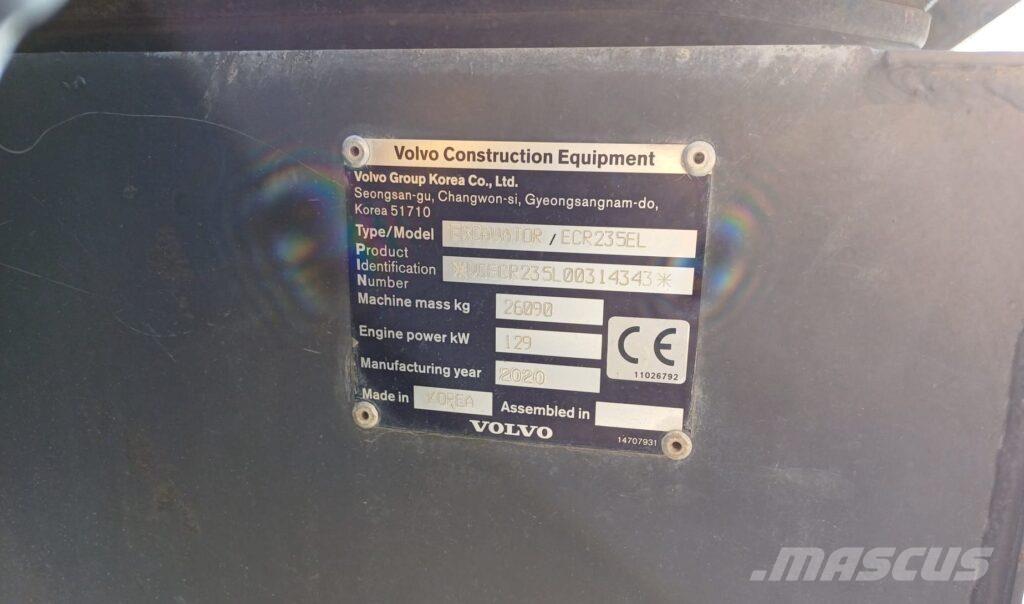 Volvo ECR235EL Pásová rýpadla