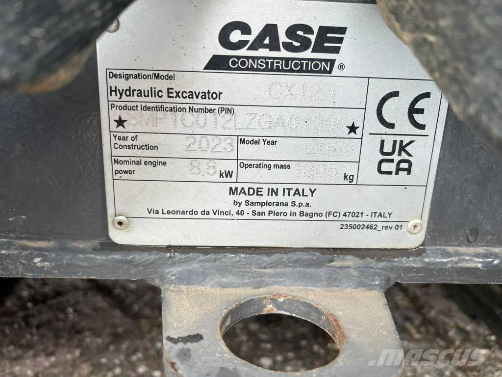 CASE CX 12 D Mini rýpadla < 7t