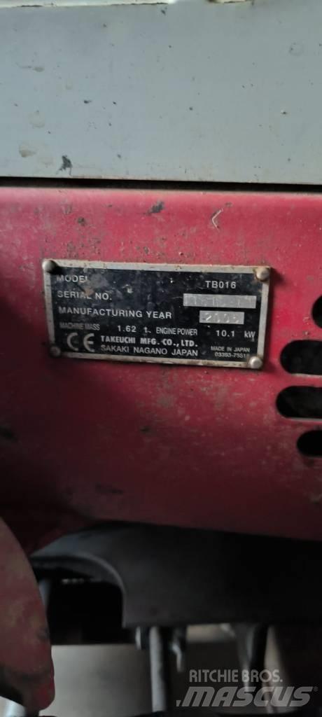 Takeuchi TB016 Mini rýpadla < 7t