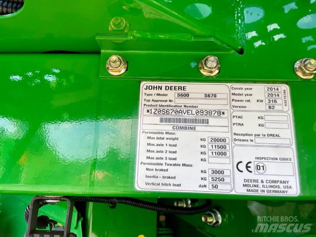 John Deere S 670 i Sklízecí mlátičky