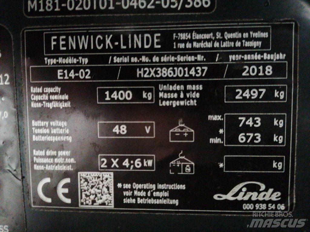Linde E14-02 Akumulátorové vozíky