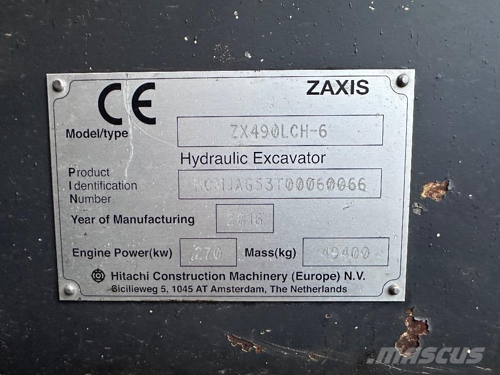 Hitachi ZX 490 LCH Pásová rýpadla