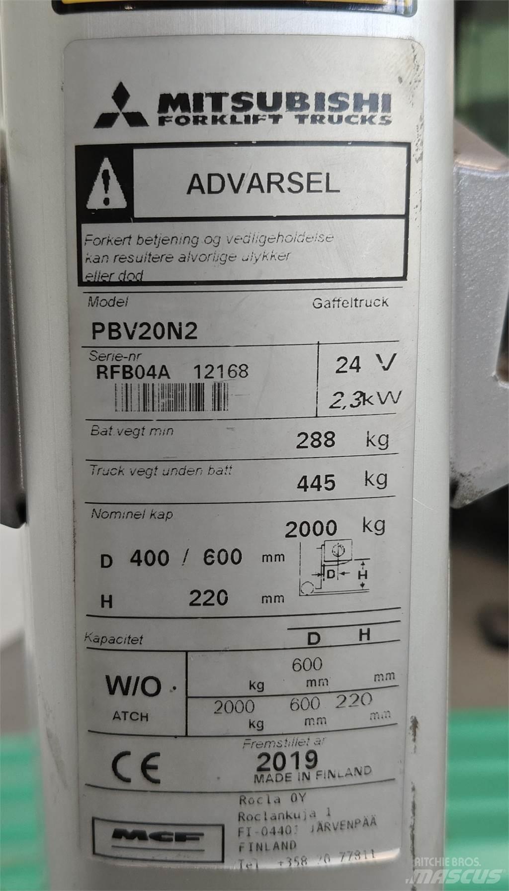 Mitsubishi PBV20N2 Další