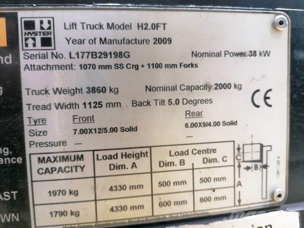 Hyster H2.0FT LPG vozíky