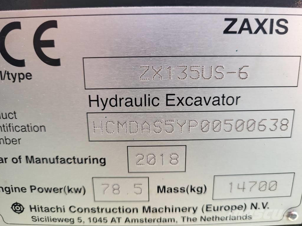Hitachi ZX 135 US-6 Pásová rýpadla