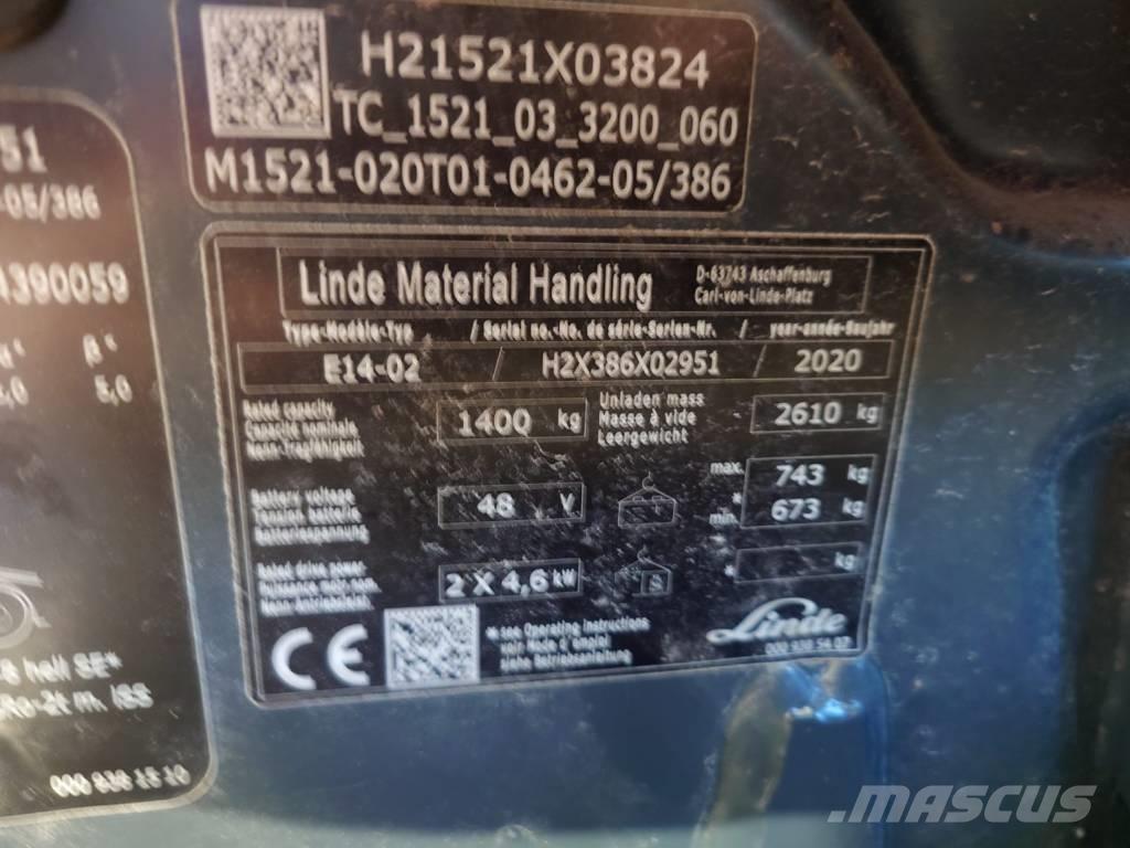 Linde E14/386 Akumulátorové vozíky