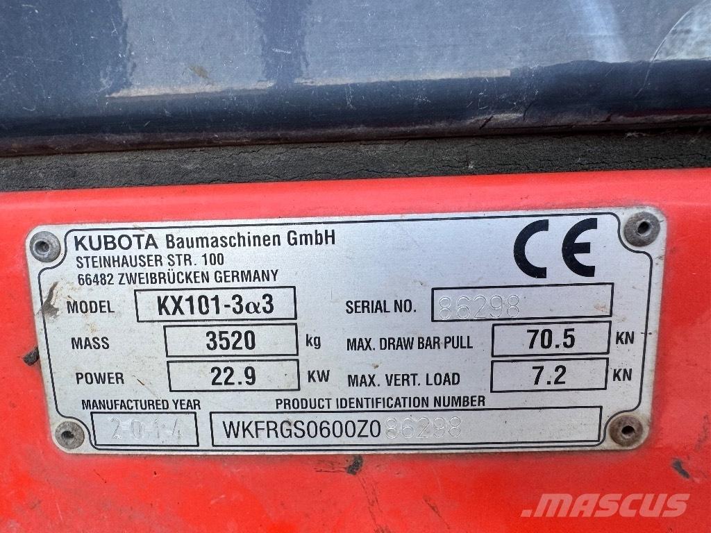 Kubota KX 101-3 A 3 Mini rýpadla < 7t
