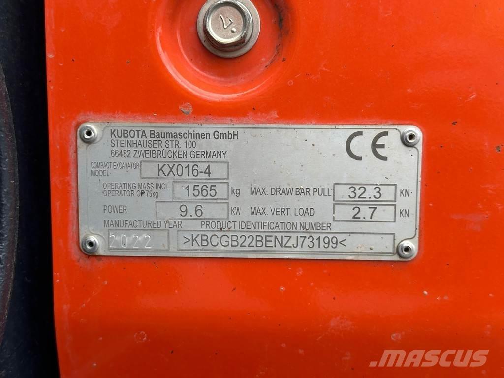 Kubota KX016-4 Mini rýpadla < 7t