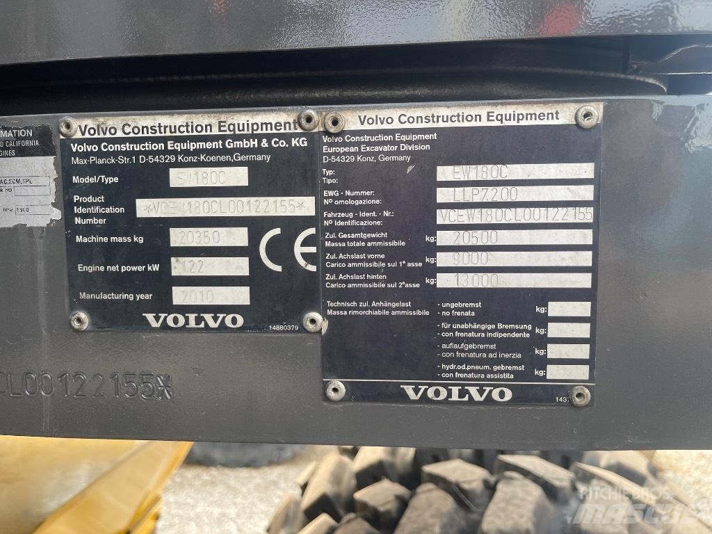 Volvo EW 180 C Kolová rýpadla