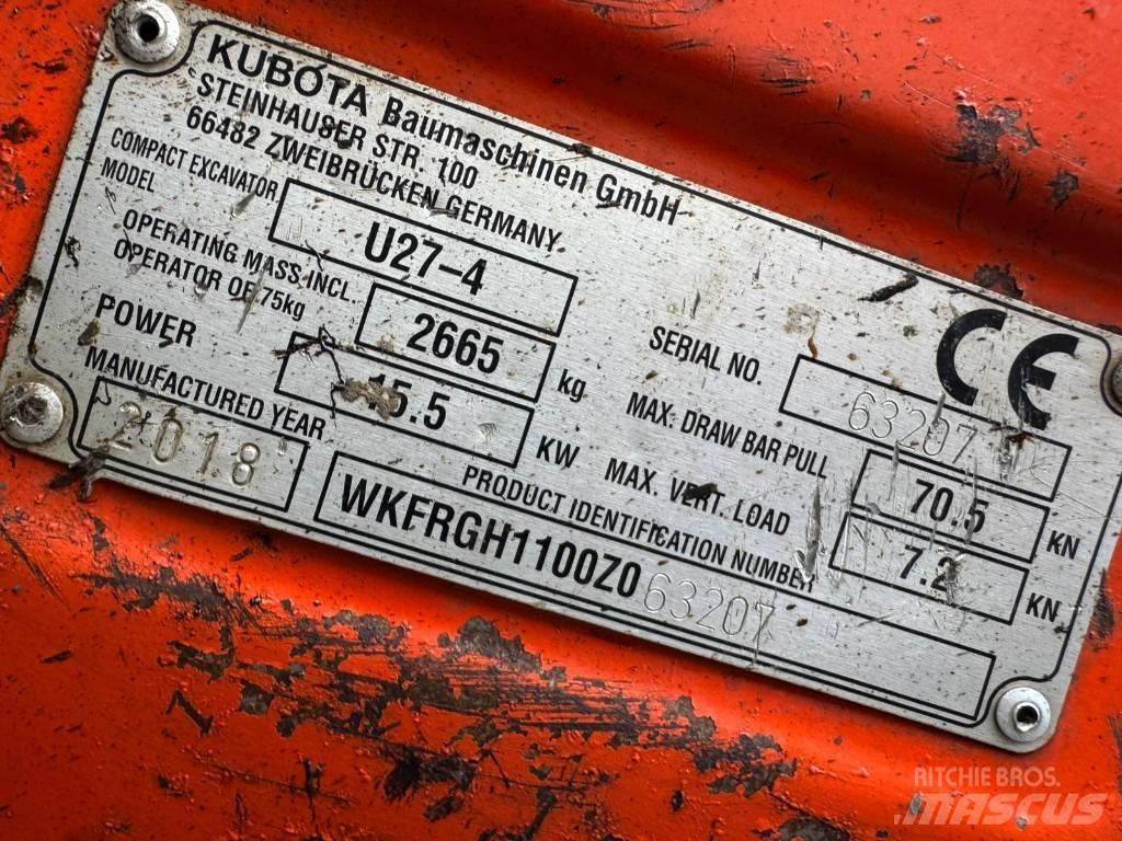 Kubota U 27-4 Mini rýpadla < 7t
