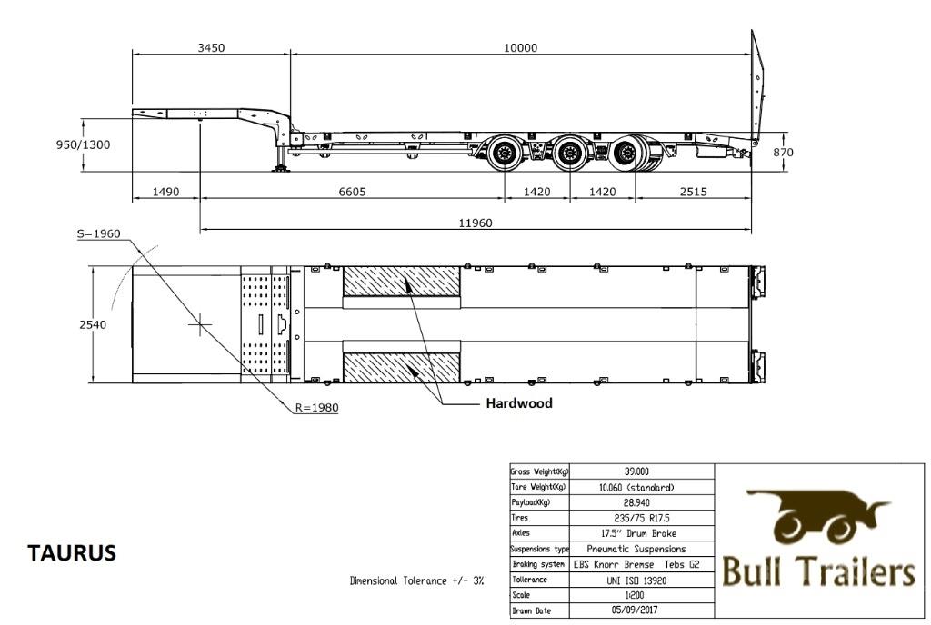 Bull Trailers Taurus Valníkové návěsy/Návěsy se sklápěcími bočnicemi