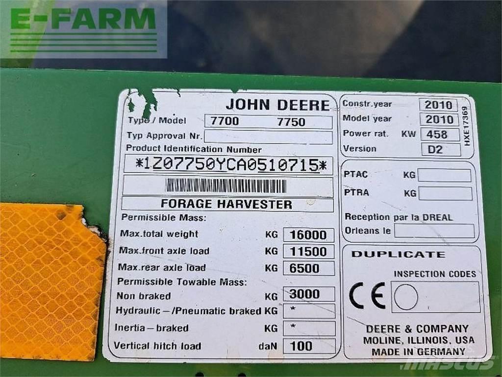 John Deere 7750 Samojízdné sekačky