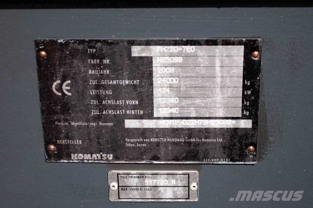 Komatsu PW 220-7 Kolová rýpadla