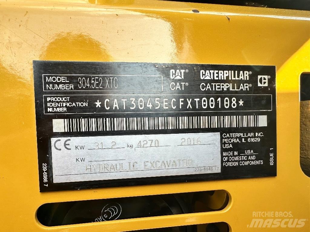 CAT 304.5 E2 XTC Mini rýpadla < 7t