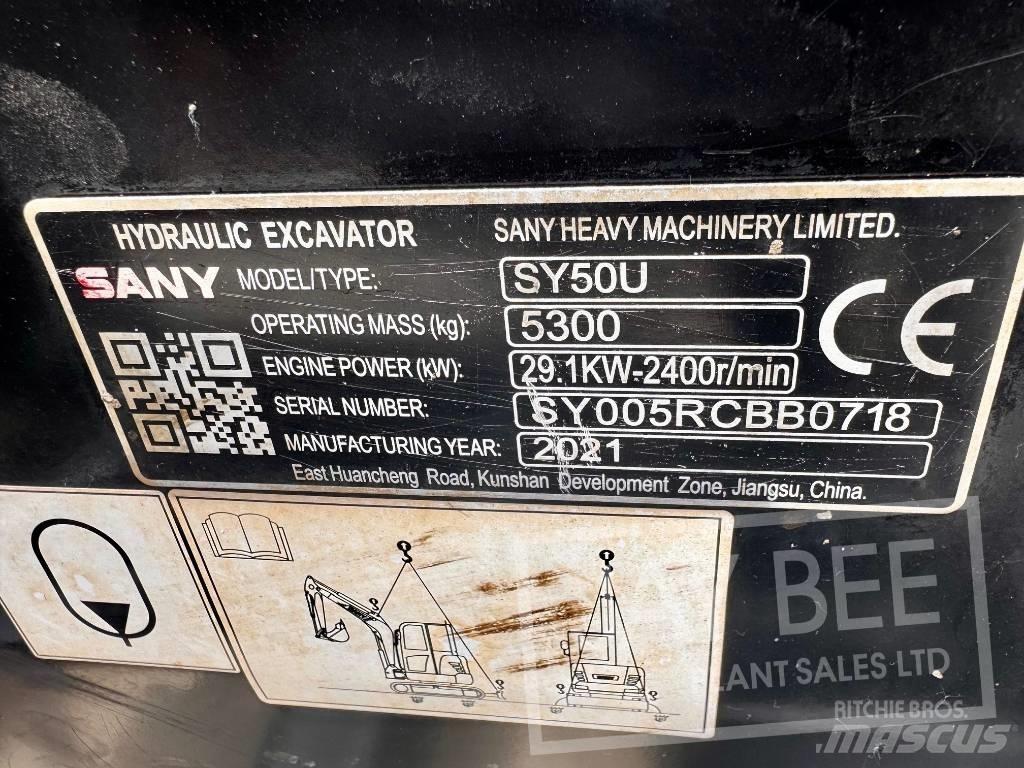 Sany SY 50 U Mini rýpadla < 7t