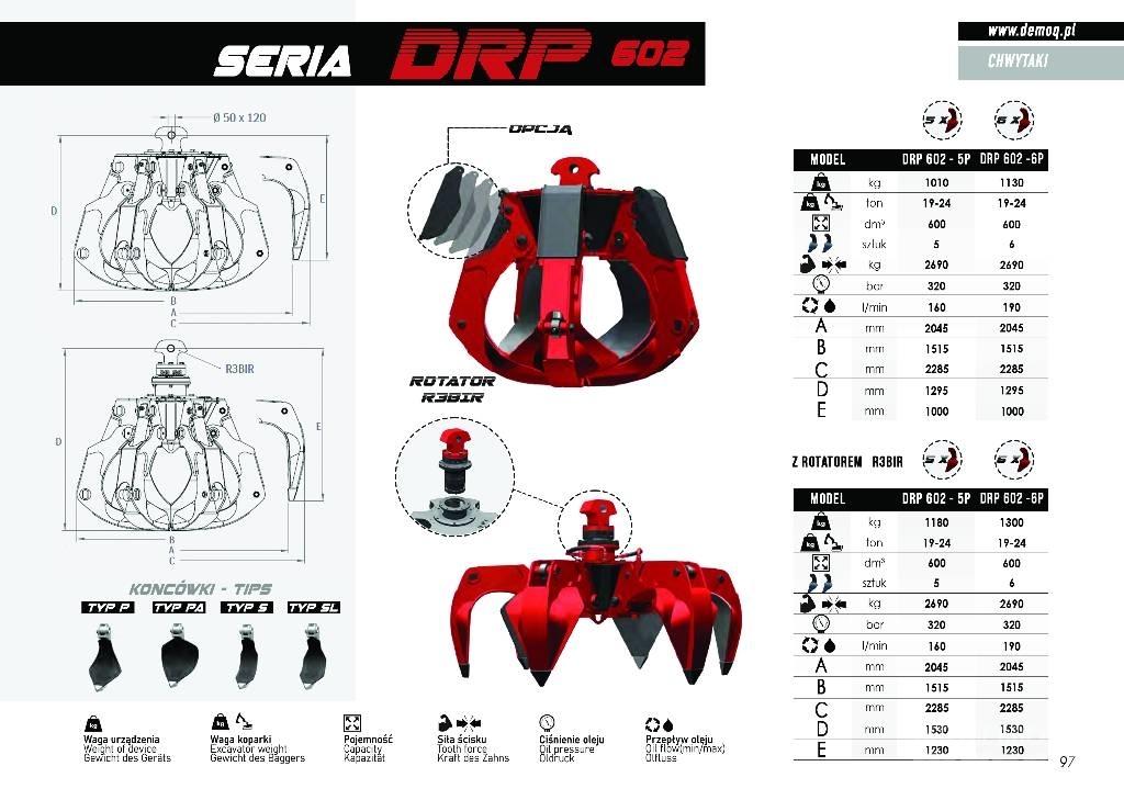  DEMOQ DRP250 4P Klešťové drapáky