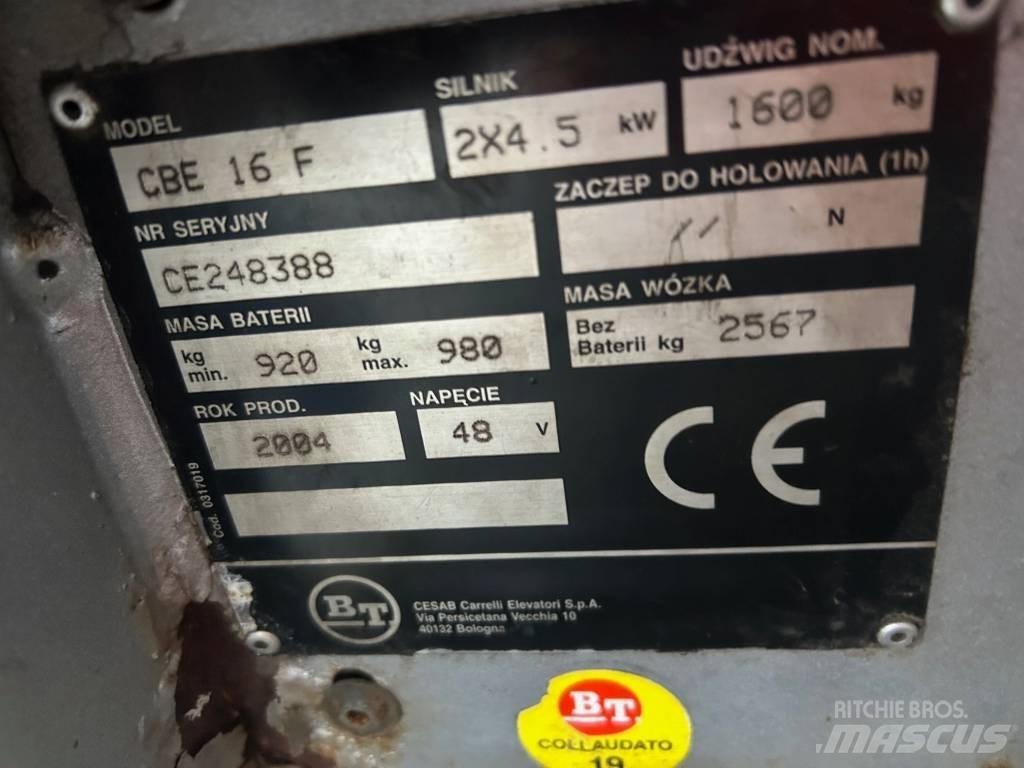 BT CBE 16 F Akumulátorové vozíky