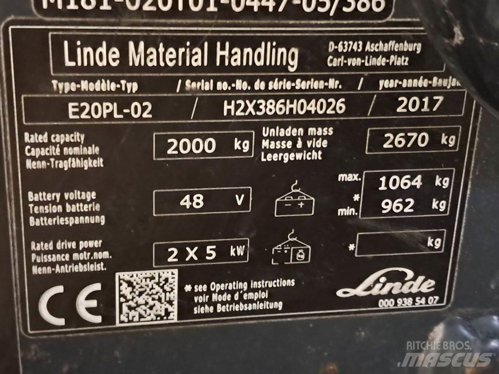 Linde E20PL-02 Akumulátorové vozíky