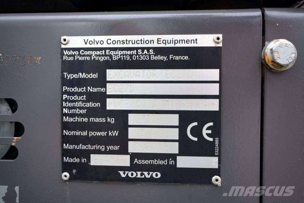 Volvo EC 27 D Mini rýpadla < 7t