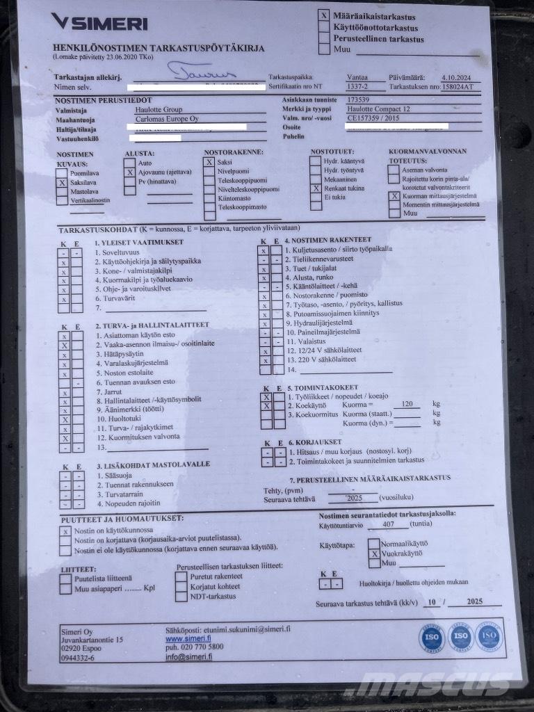 Haulotte Compact 12 Nůžková zvedací plošina
