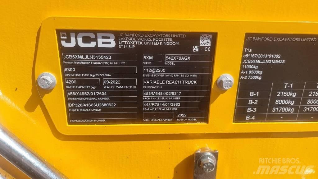 JCB 541-70 Agri Xtra Teleskopické nakladače pro zemědělství