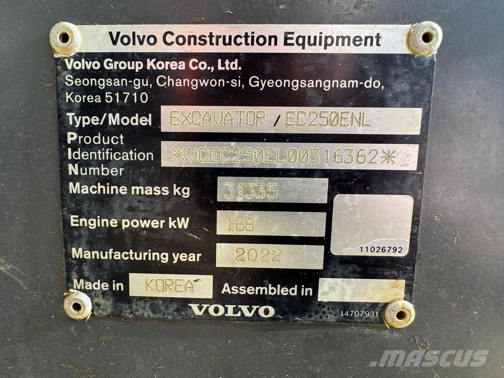 Volvo EC250ENL Pásová rýpadla