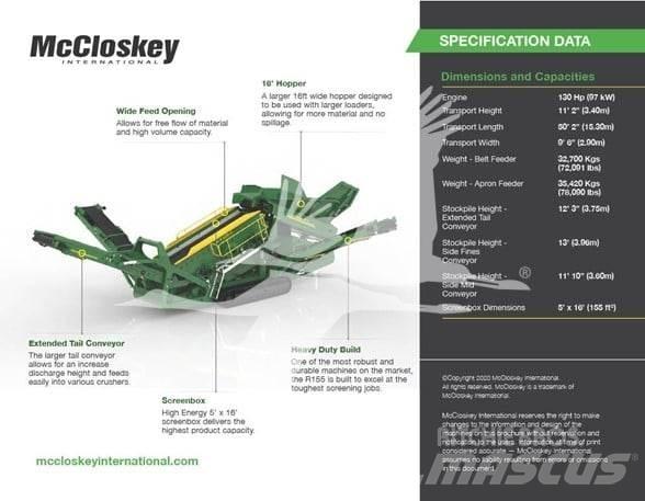 McCloskey R155 Třídiče