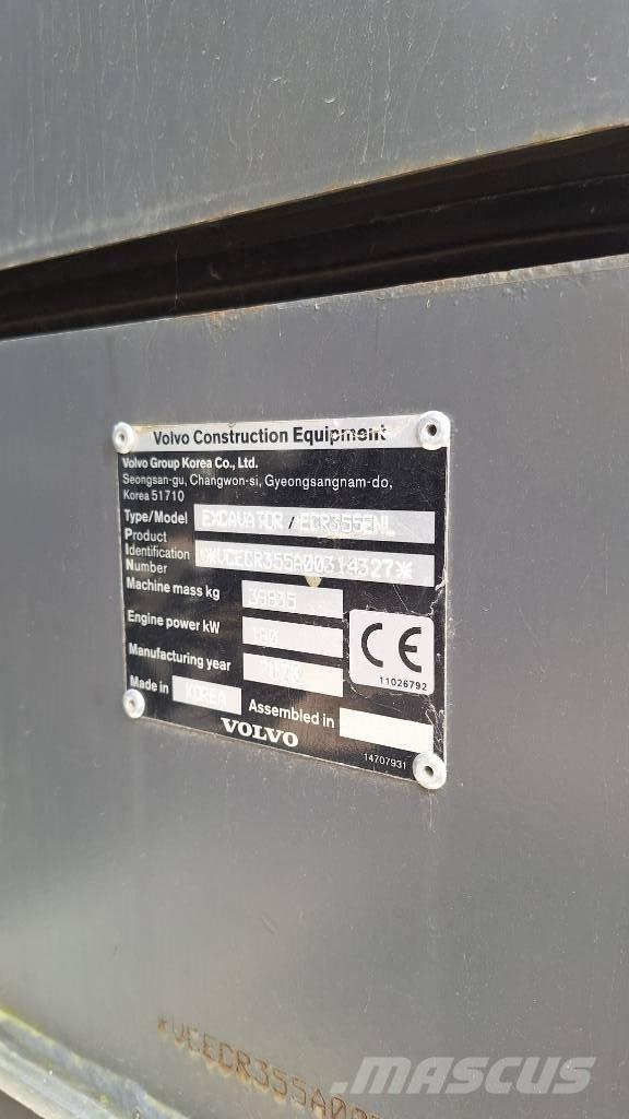 Volvo ECR 355 ENL Pásová rýpadla