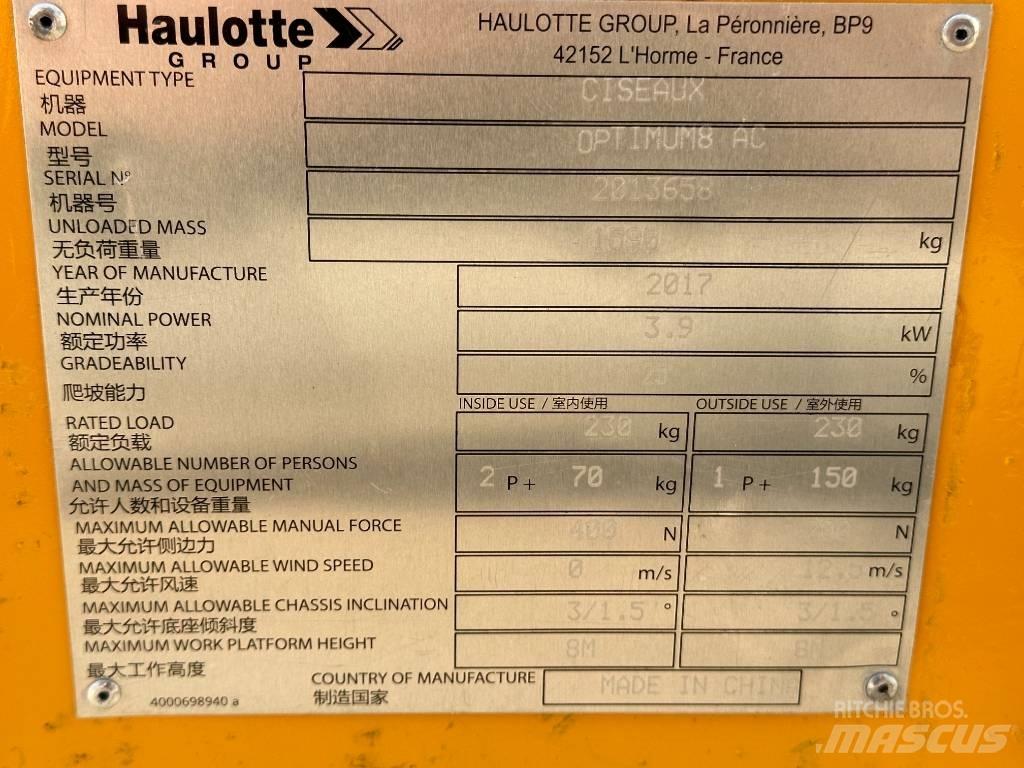 Haulotte OPTIMUM 8 Nůžková zvedací plošina