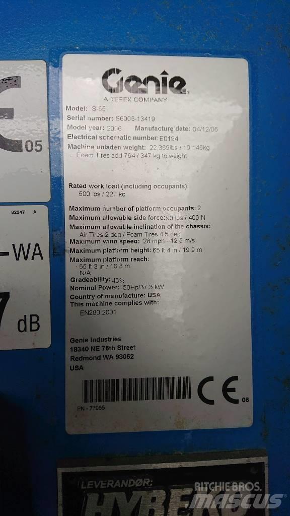 Genie S 65 Teleskopické plošiny