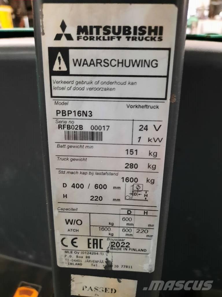 Mitsubishi PBP16N3 Nízkozdvižný vozík