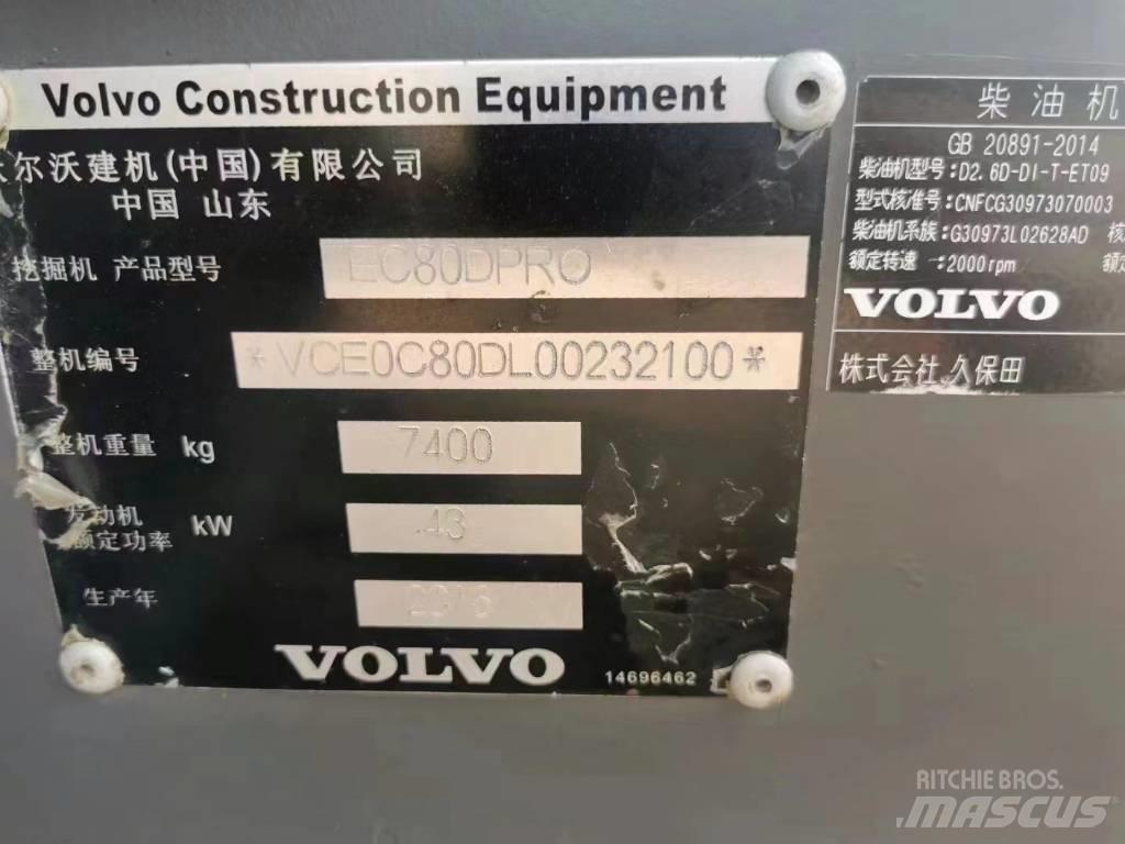 Volvo EC 80D PRO Pásová rýpadla
