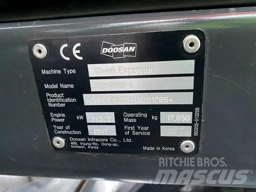 Doosan DX170W-5 Kolová rýpadla