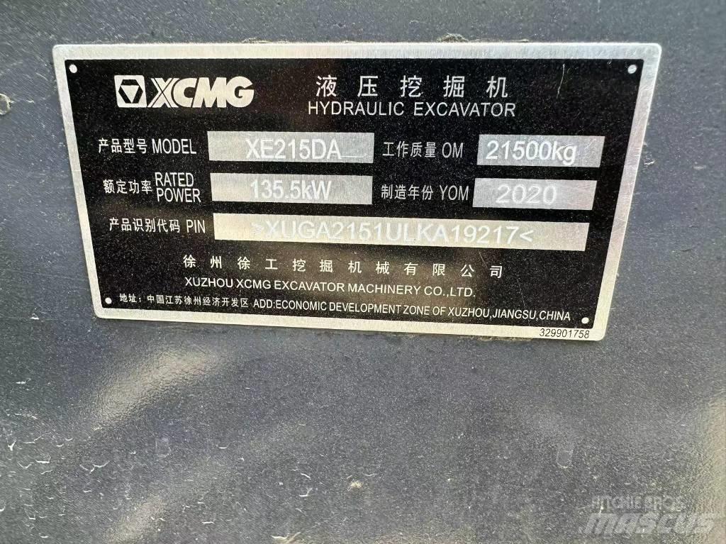XCMG XE 215 DA Pásová rýpadla