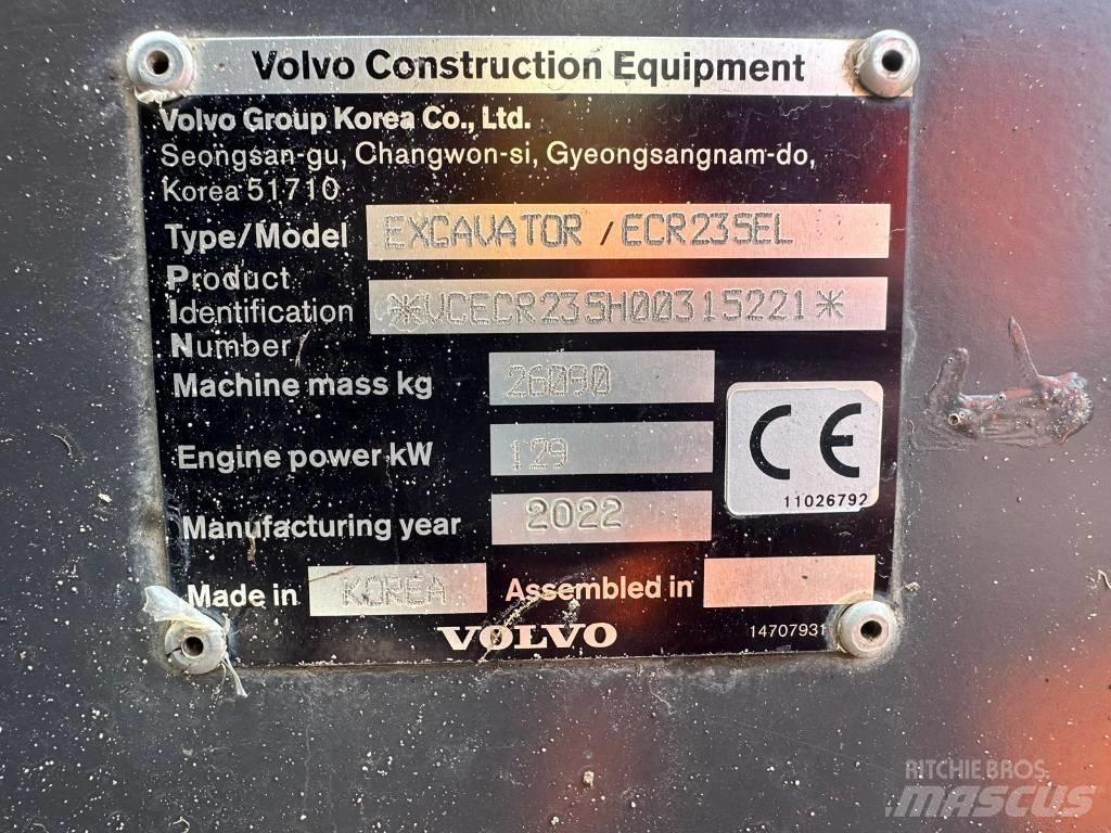 Volvo BM ECR235EL Pásová rýpadla