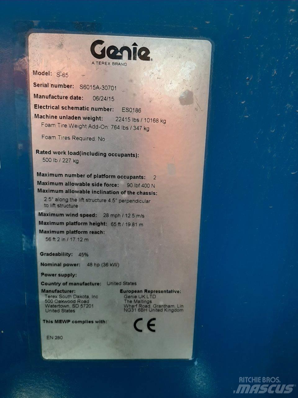 Genie S65 Teleskopické plošiny