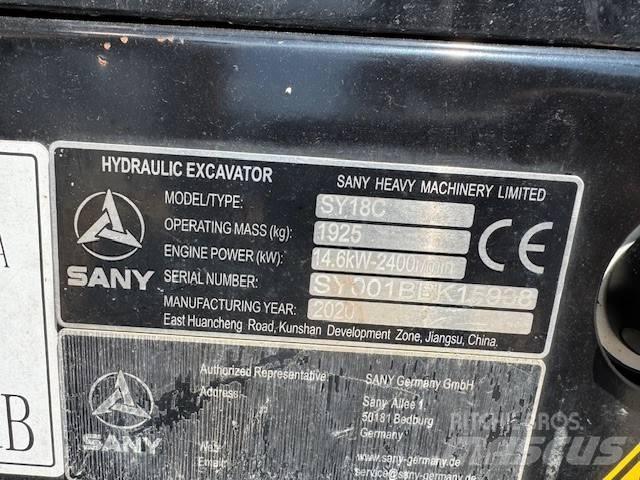 Sany SY 18 C Mini rýpadla < 7t