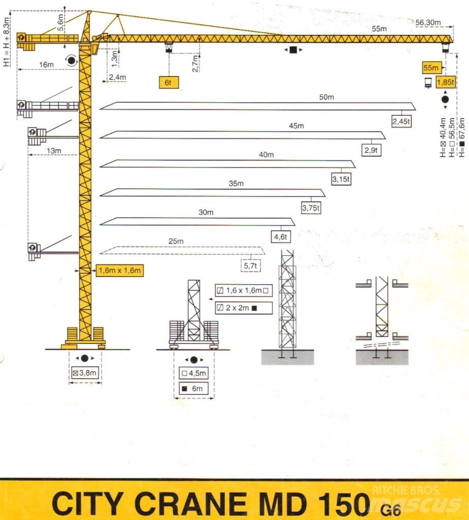 Potain MD 150 Stavební jeřáby