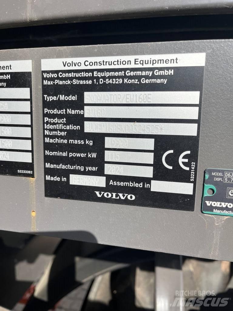 Volvo EW160E Kolová rýpadla