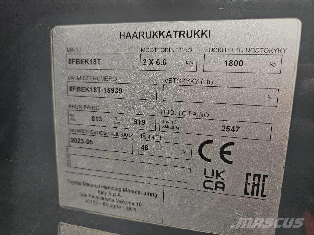 Toyota 8 FBEK 18 T Akumulátorové vozíky