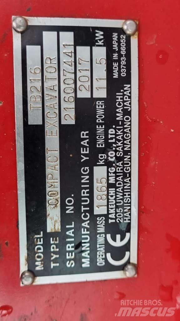 Takeuchi TB216 V4 Mini rýpadla < 7t