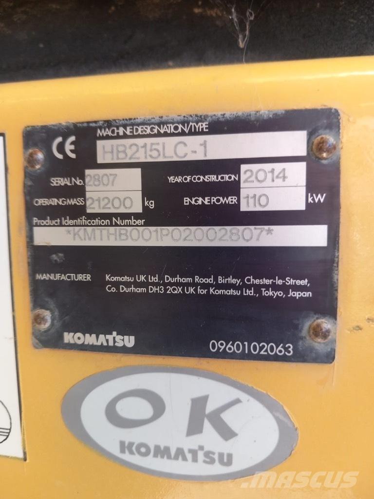 Komatsu HB 215 LC-1 Podvozky a zavěšení kol