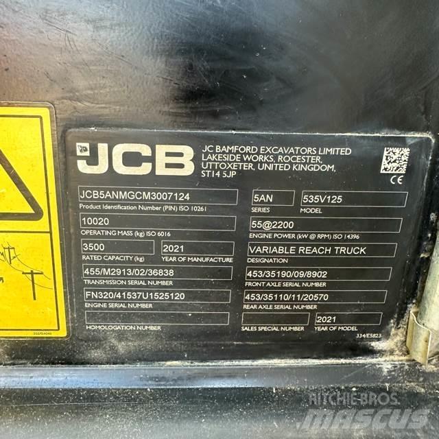 JCB 535V125 Teleskopické manipulátory