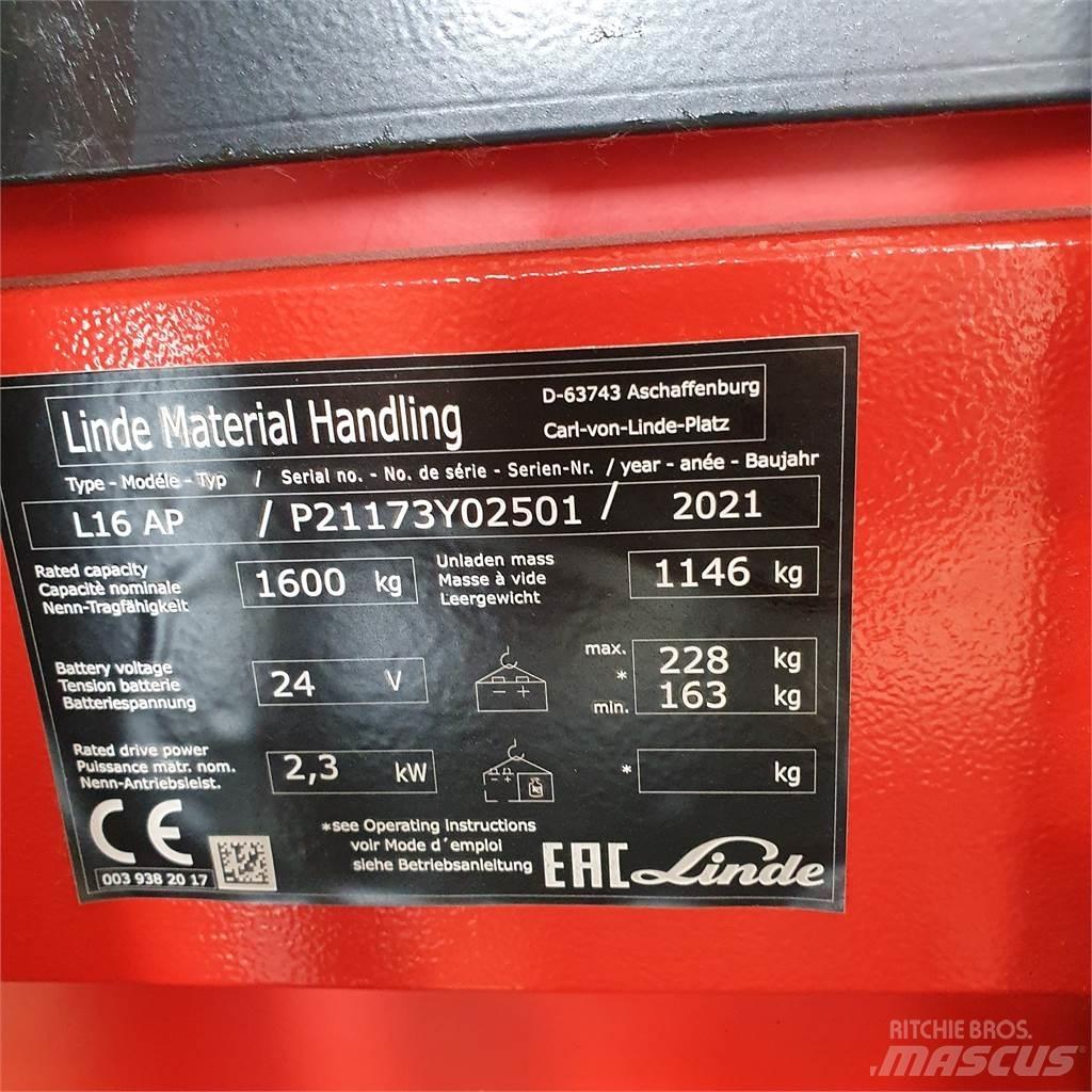 Linde L16APi Ručně vedené vysokozdvižné vozíky