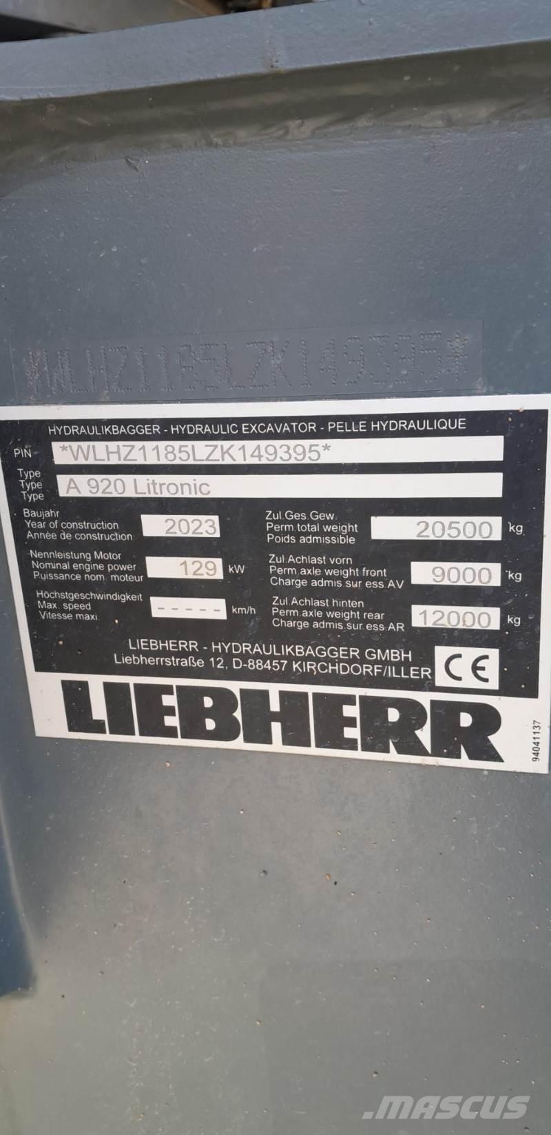 Liebherr A920 Kolová rýpadla