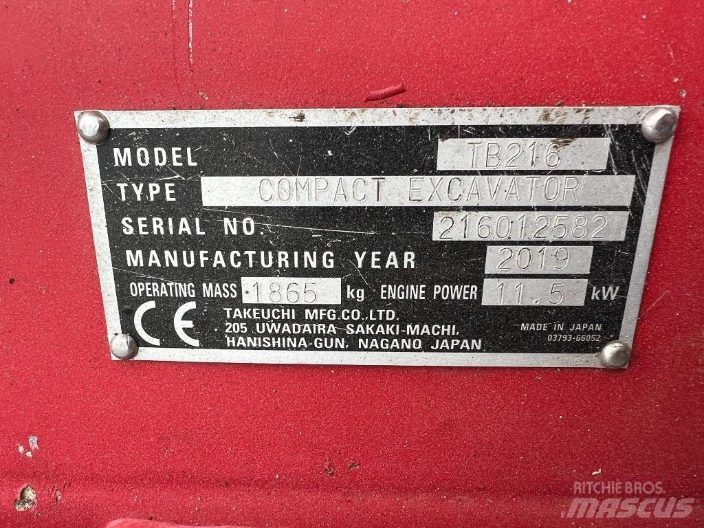 Takeuchi TB 216 Mini rýpadla < 7t
