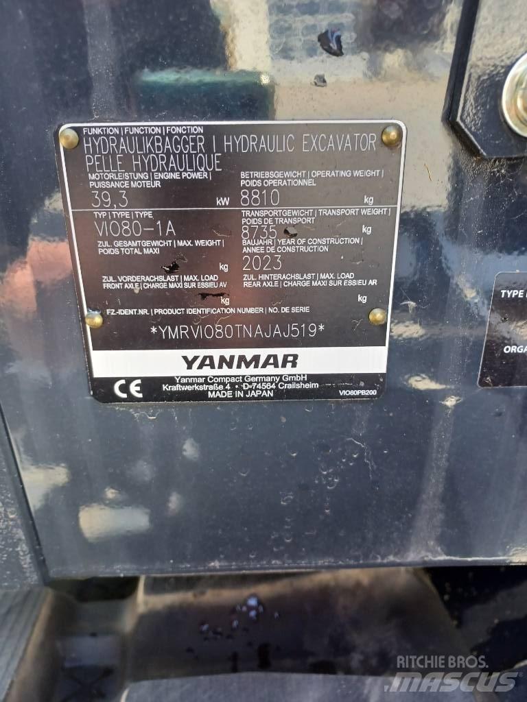 Yanmar Vio 80-2PB Mini rýpadla < 7t